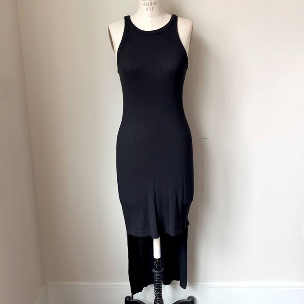 T by ALEXANDER WANG asymmetric ribbed tank dress